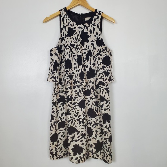 LOFT Dresses & Skirts - Ann Taylor LOFT black and white floral sleeveless dress size 6